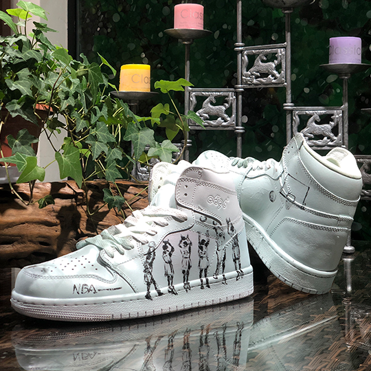 custom painted basketball shoes