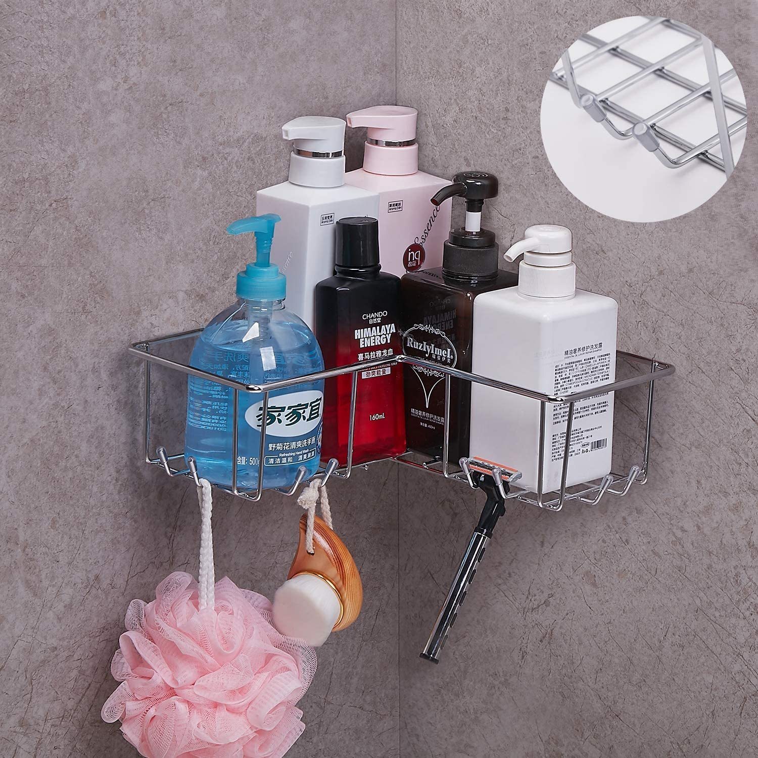 JS Shower Basket, Stainless Steel Shower Basket at