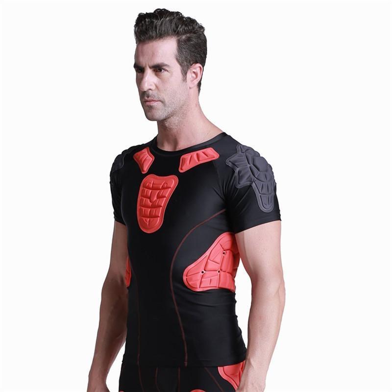 TUOY Men's Padded Compression Shirt for Football Paintball Baseball
