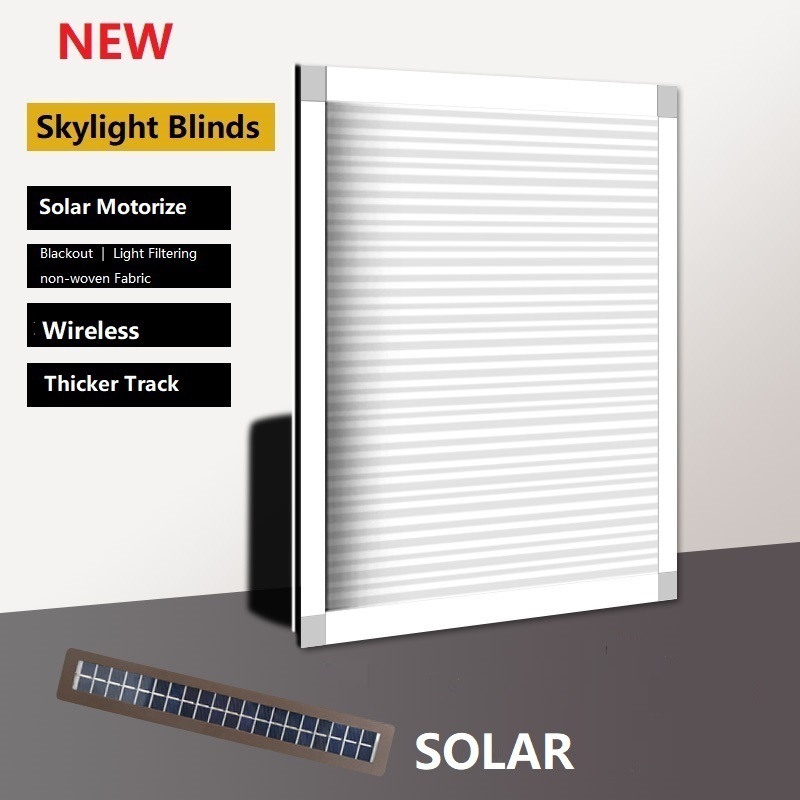 Solar Motorized Skylight Roof Cellular Shades Blinds Pleated Blinds (Remote Control,No
