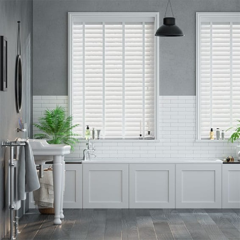 50mm Made To Measure White Wooden Venetian Window Blind Real Wood 