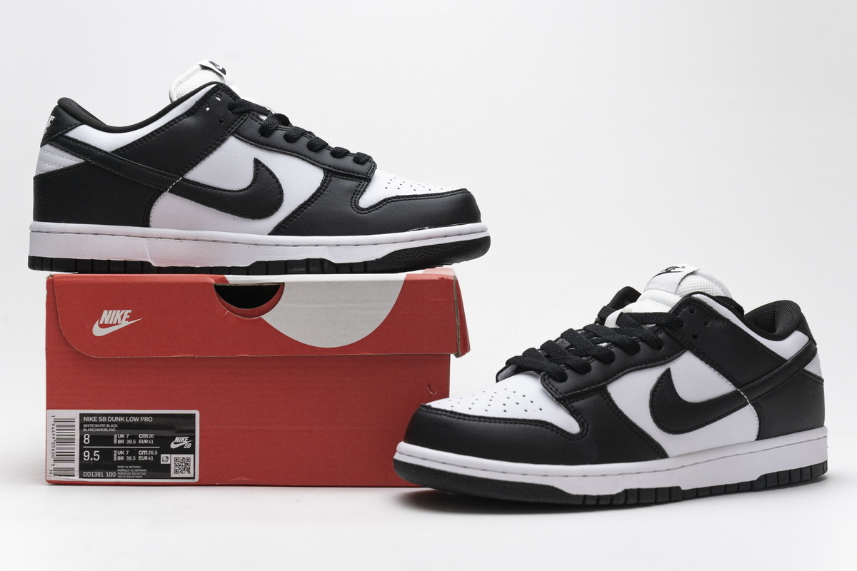 Nike dunk low black and white box clearance
