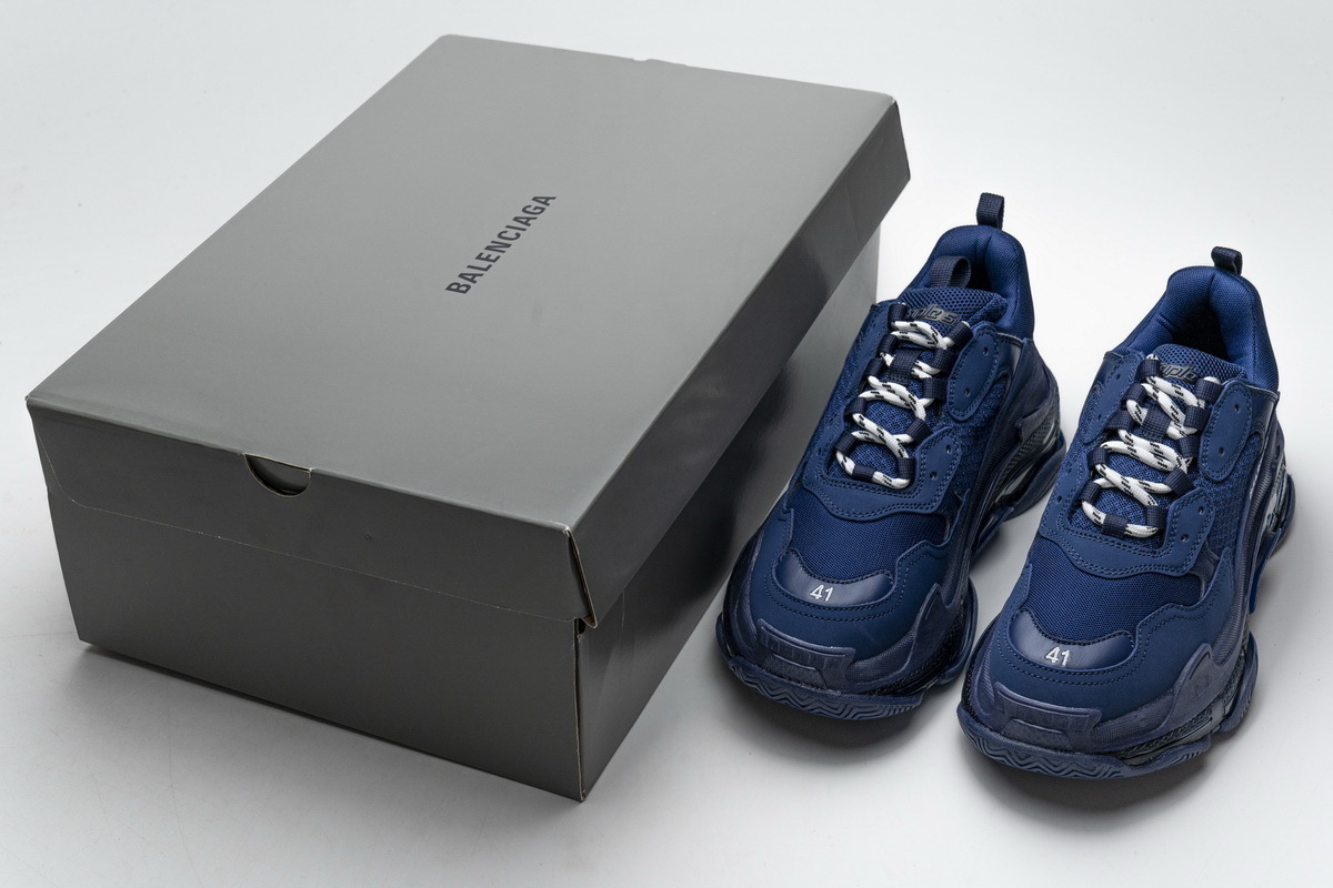 Balenciaga triple s clear sole navy