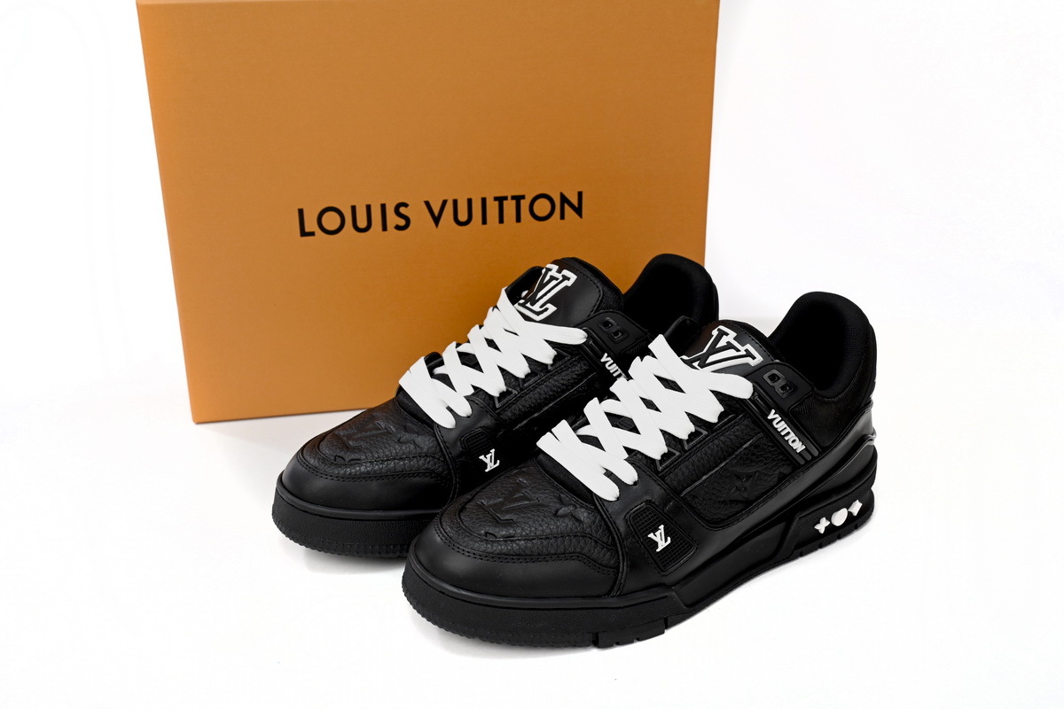 Louis Vuitton High Cut Lv Trainer White Black 26.5Cm mens