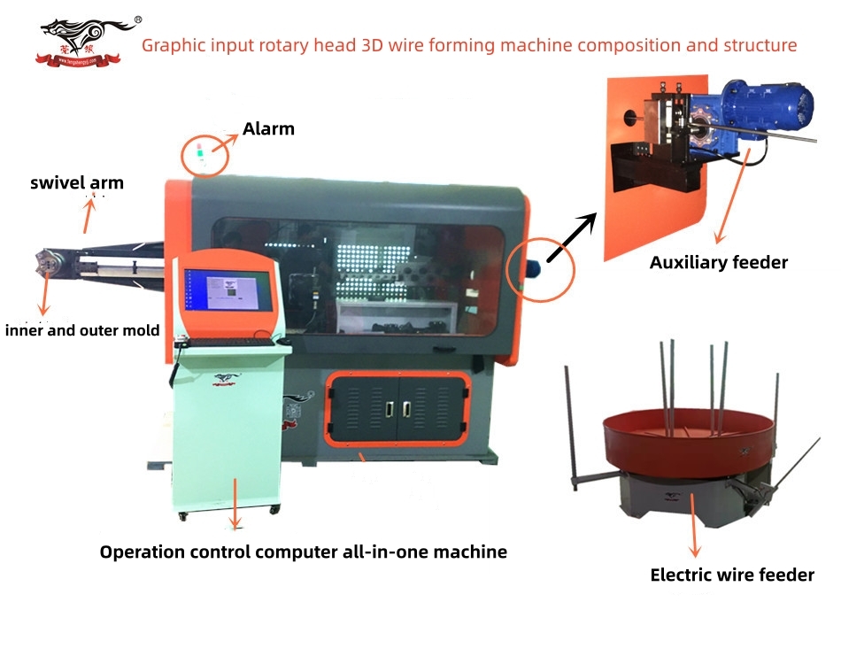Manufacture Sells 3D/2D 3D 5 Axis 3 -8.0mm Wire Rod Steel Bar Spring Forming CNC Wire Bending Machine  