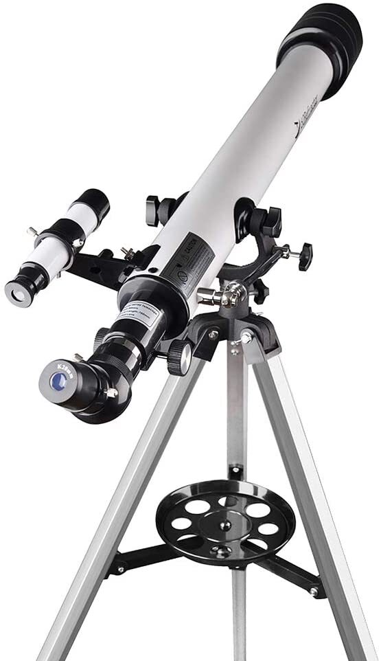 Teleskop 60AZ Refraktor Teleskop-Zielfernrohr 60 mm Blende und 700 mm Brennweite mehrlagiger grüner Film mit Digiscoping-Adapter für die Fotografie 