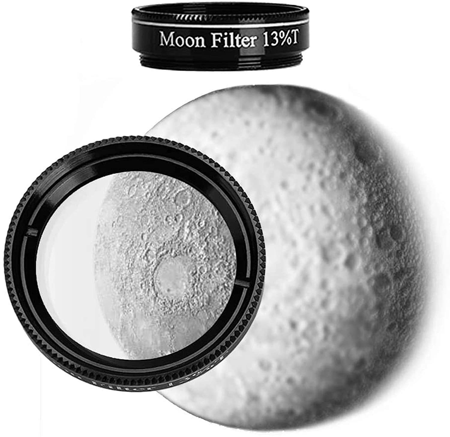 SOLOMARK Kit Filtre Lunaire T2X + Barlow 1,25" - Voir La Lune Plus Clairement Avec Télescope