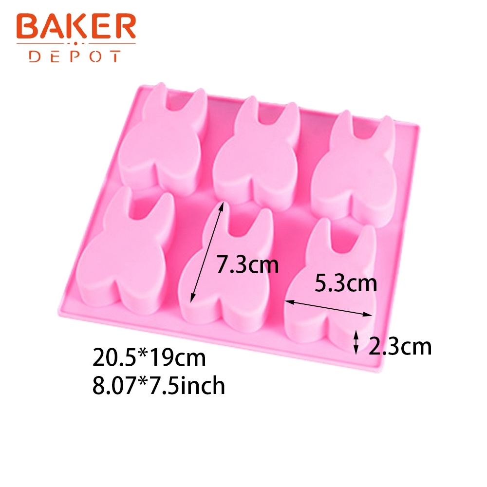 BAKER DEPOT Chocolate mold silicone mold for candy biscuit flower gummy  sugar ice tray cake decoration tool 15 cavity Set of 6