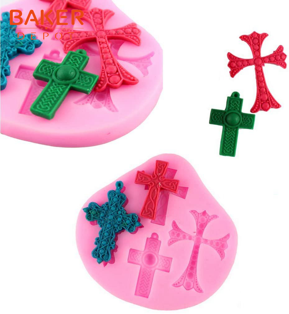 Craft Candy 758 Utee Chocolate Jewelry Cross Silicone Mold Fondant Mould 