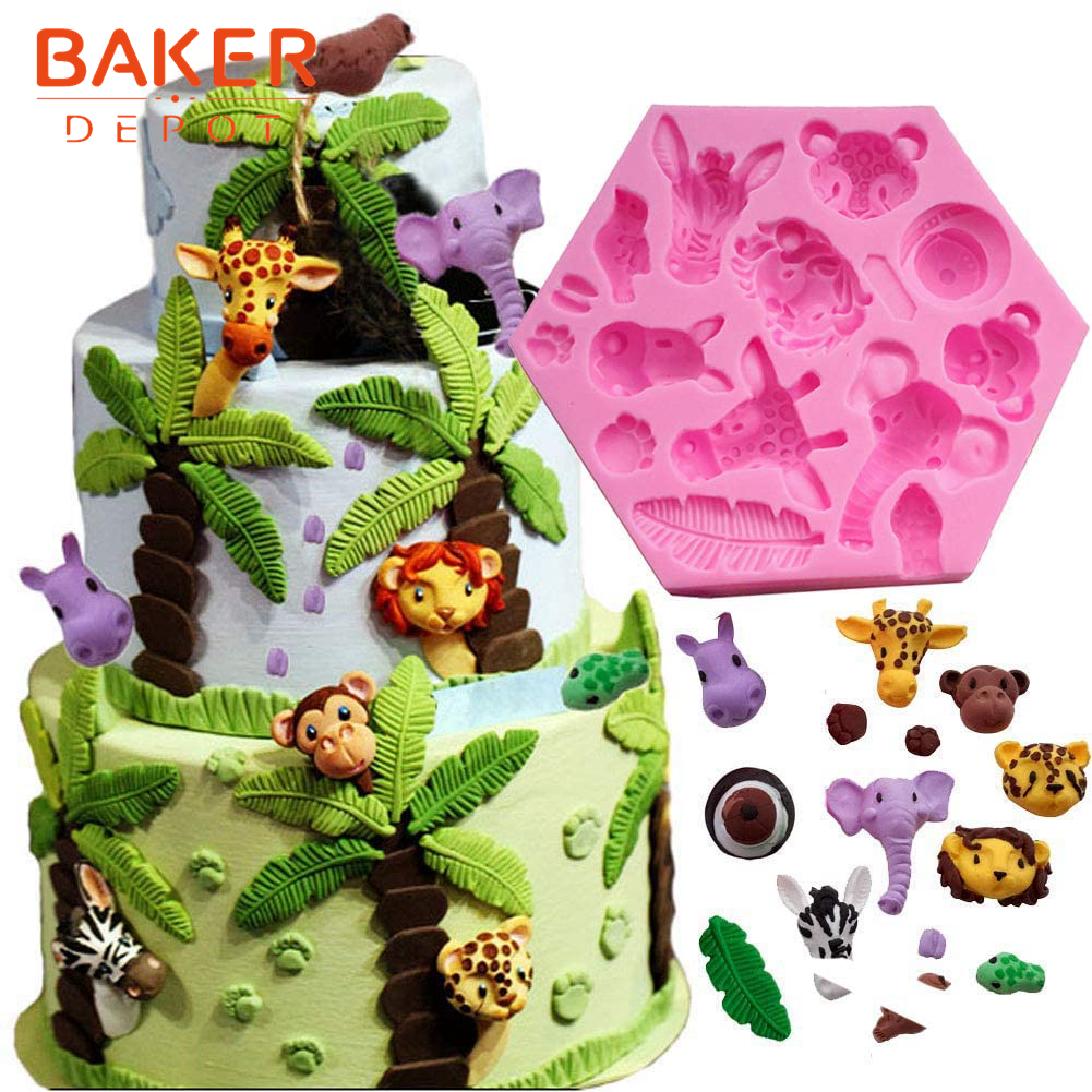 3D Animal Silicone Fondant Gumpaste Mold Cake Chocolate Decor Baking Tools W