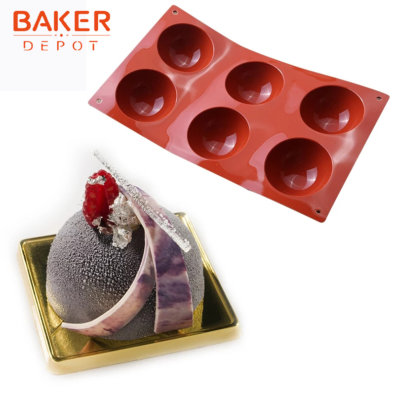Baker Depot Bakeware Set Silicone Mold for Cake Decoration Jelly Pudding Candy Chocolate 6 Holes Semicircle 15 Holes Semicircle 24 Holes Semicircle