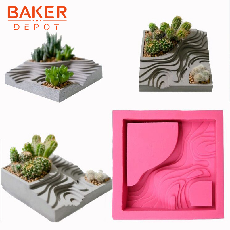 Silicone Flower Pot DIY Soap 3D Moulds Craft Succulent Concrete Plant Mold 