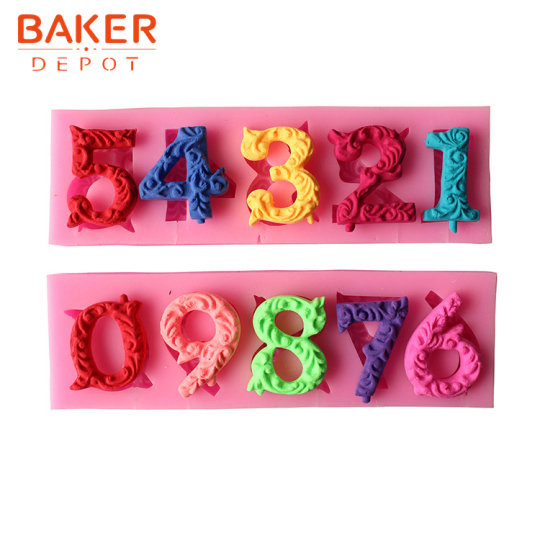 Qaxlry Fondant Letter Mold 3D Silicone Number Alphabet Molds for Cake Decoration Candy Chocolate Candle Making (Letter)