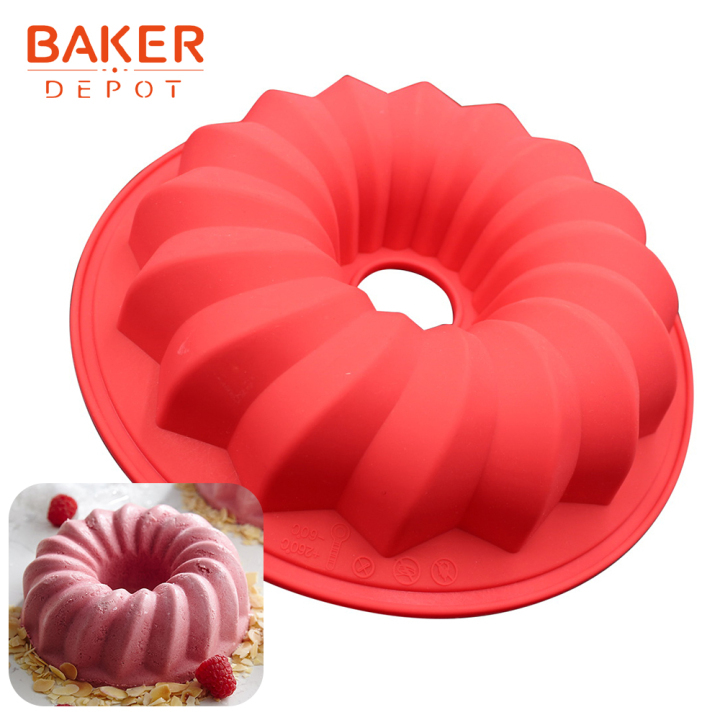 3 Pcs Silicone Cake Bread Baking Molds, AIFUDA Large Swirl Cake Mold Castle  Cake Mold and Double Flower Cake Mold for Birthday Party DIY