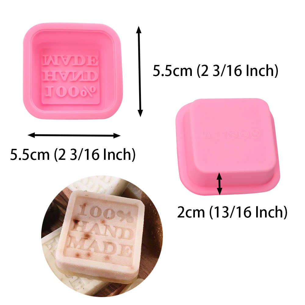 Set of 3, 6 Cavities DIY Handmade Soap Moulds - Cake Pan Molds for Baking,  Biscuit Chocolate Mold, Silicone Soap Bar Mold for Homemade Craft, Ice Cube