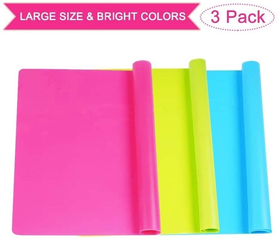 3 Pack Extra Large Silicone Sheets for Crafts Liquid Resin Jewelry Casting  Molds Mat Multi-Purpose Food Grade Silicone Placemat 15.7” x 11.8” Random  Color