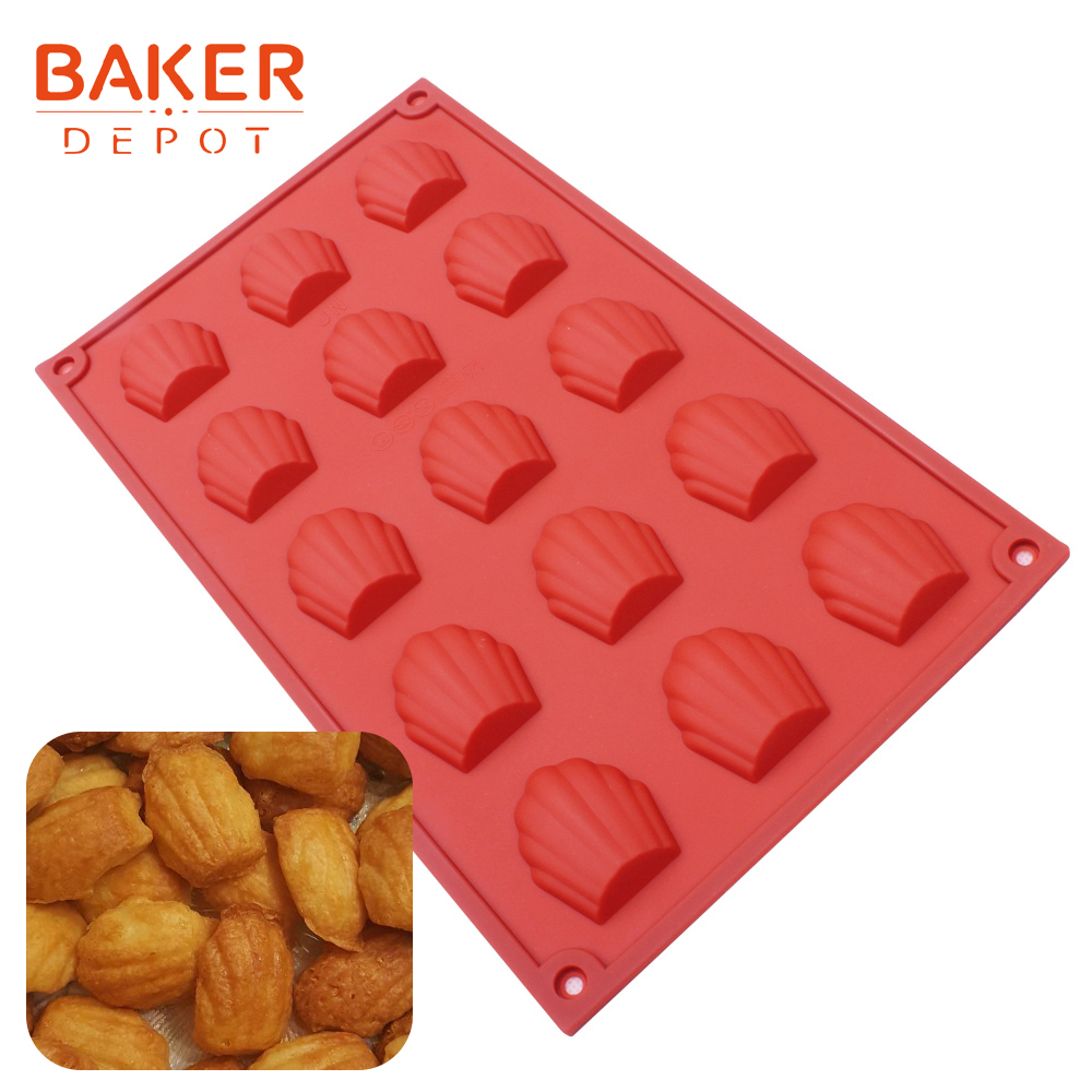 Monumentaal cafe Antibiotica DIY bakeware madeleine silicone mold for biscute chocolate ice cube jelly  with 15 holes