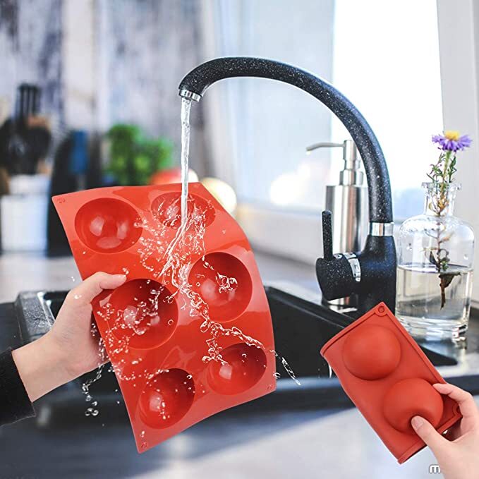 BAKER DEPOT silicone Moule pour savon fait à la main 6 Cavity Oeuf à oeuf Design Rose Couleur CDSM-585