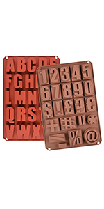 large number and letter chocolate molds