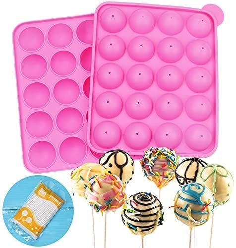 Hoedia silicone cake pop mold set, 24 cavity lollipop maker kit