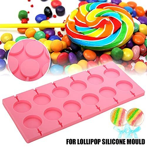 Round Lollipop Cake Mold Soft Silicone Mould Candy Chocolate With Stick Tool L 