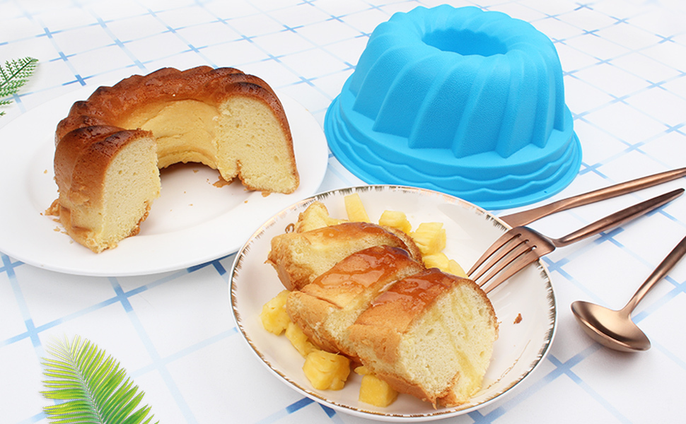 Silicone Cake Pan Non-Stick Fluted Round Baking Molds Cake Bread Pie F —  CHIMIYA