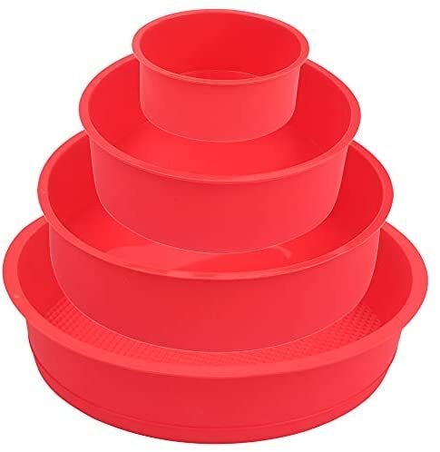 4 Piece Nonstick Silicone Baking Molds Set, Round, Square and Rectangular Cake  Mold Pan, Red, Pack - Kroger
