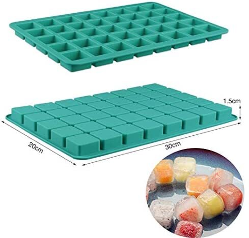 2 Pack 40-Cavity Candy Molds Silicone With 4 Droppers Finegood Gummy Square Sil 