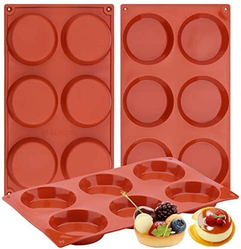 Silicone Pie Pans Cupcake Pan Molds for Cheese Cakes Desserts Pudding Fruits Pie Pastry Snack Egg Tart Ice Gream（Cupcake Liner） Sakolla Mini Tart Pan Sets, Set of 8 