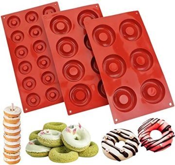 12pcs Silicone Molds, Nonstick Silicone Donut Mold, Silicone Baking Cups, Silicone  Donut Pan, Muffin, Jello, Bagel Pan, Oven, Microwave, Dishwasher Safe