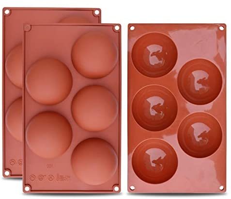 2PCS Semi Sphere Silicone Mold,5 Holes Hot Chocolate Bomb Mold