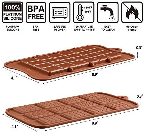 Fimary 200+2 Pcs Break Apart Chocolate Molds Silicone Deep Candy Bar Molds  Silicone Shapes, Silicone Molds for Wax Melts Large(Pyramid set)