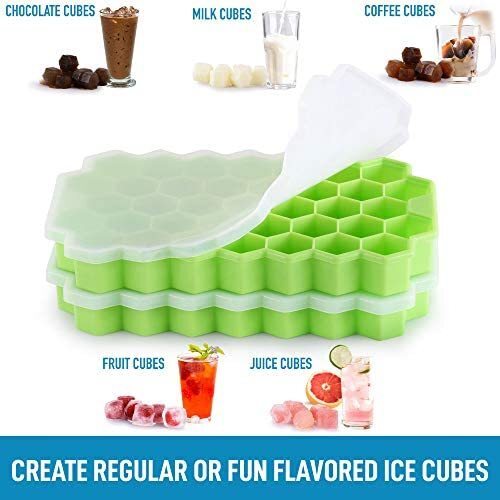 SKYCARPER Silicone Ice Cube Tray Set with Lids Honeycomb Shaped Flexible Ice Trays BPA Free Silicone Ice Tray Molds with Removable Lid, Size: 1PC(Honeycomb)