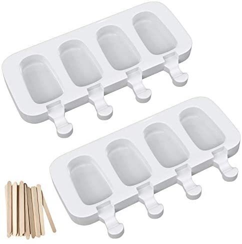 Ozera Popsicles Molds, 10-Cavity Popsicle Maker Molds Silicone Popsicle  Molds, Homemade Popcical Molds Ice Pop Molds with 50 Popsicle Sticks, 50