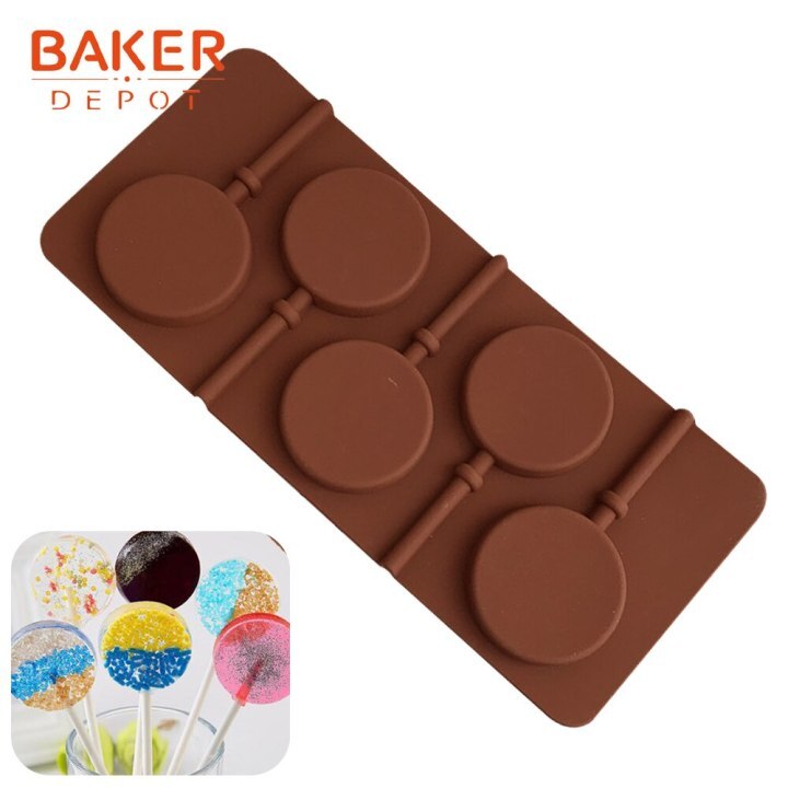 BAKER DEPOT Silicone Mould for Chocolate Cookie Rectangular Mousse Desert  Biscuit Stick Bread Baking DIY (3 pcs Round Shape)