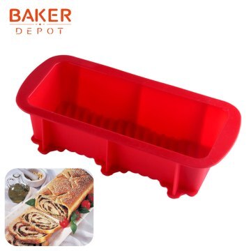 BAKER DEPOT Set of 4 Silicone Mini Bread Loaf Pans for Baking Nonstick  Small Toast Cake Bakeware 6.5 inch Rectangle Mould DIY Handmade Soap