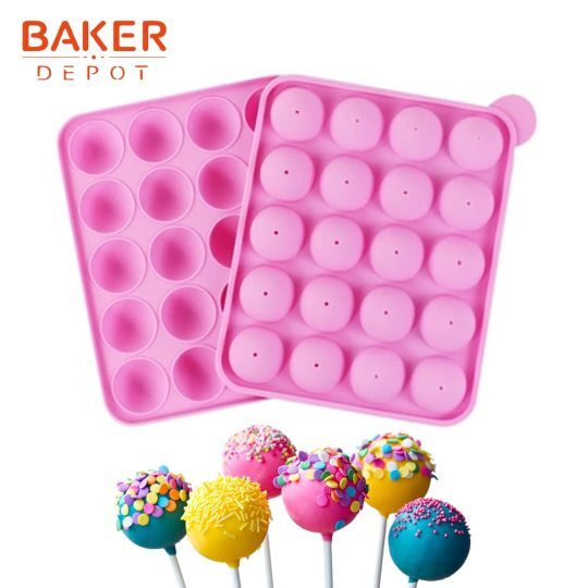 12 Cavities Round Silicone Mold for Lollipop Chocolate Hard Candy Cake  Decorating With 50pcs Reusable Sticks