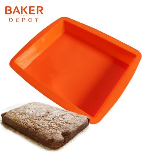 BAKER DEPOT 2 Pack Swirl Silicone Fluted Cake Pans for Baking 8 Inch Round  Tube Mould Non-Stick Mousse Chocolate Cakes Pan for Jello Bread