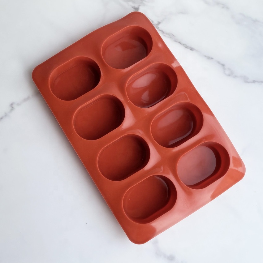 8-Oval Cake Mold Soap Mold Muold Silicone Mould For Candy Chocolate 