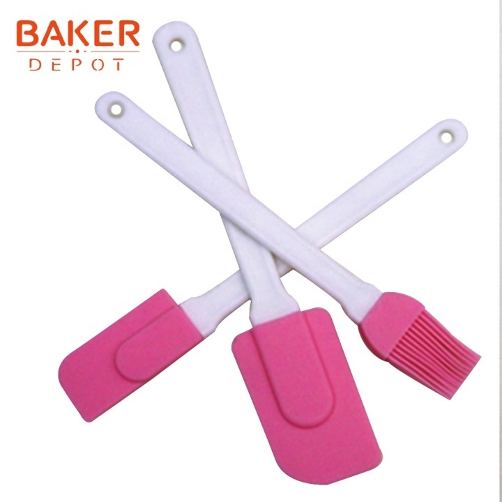 DIY Cake Baking Tools Silicone Mixing Spatula Scraper Brush Set