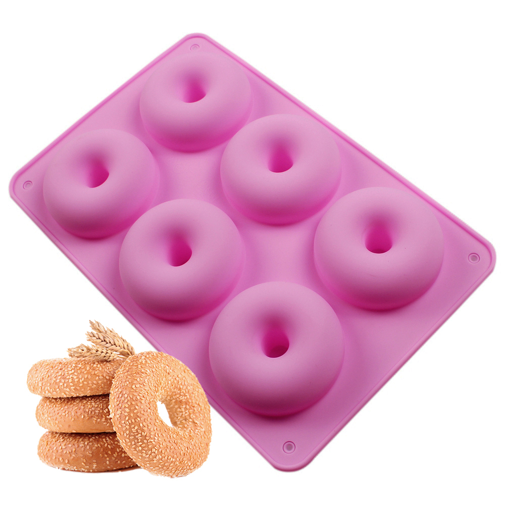 Spring Park Donut Pan Kit Non Stick Silicone Doughnut Mold Baking Tray, Pink