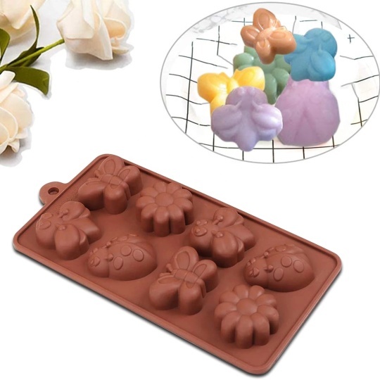 DIY Silicone Chocolate Candy Molds 8 Holes Frog Cartoon Bee Butterfly DIY  Handmade Soap Making Molds