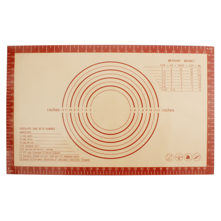 Silicone Pastry Mat with Measurements 14.5 X 24, Non Stick