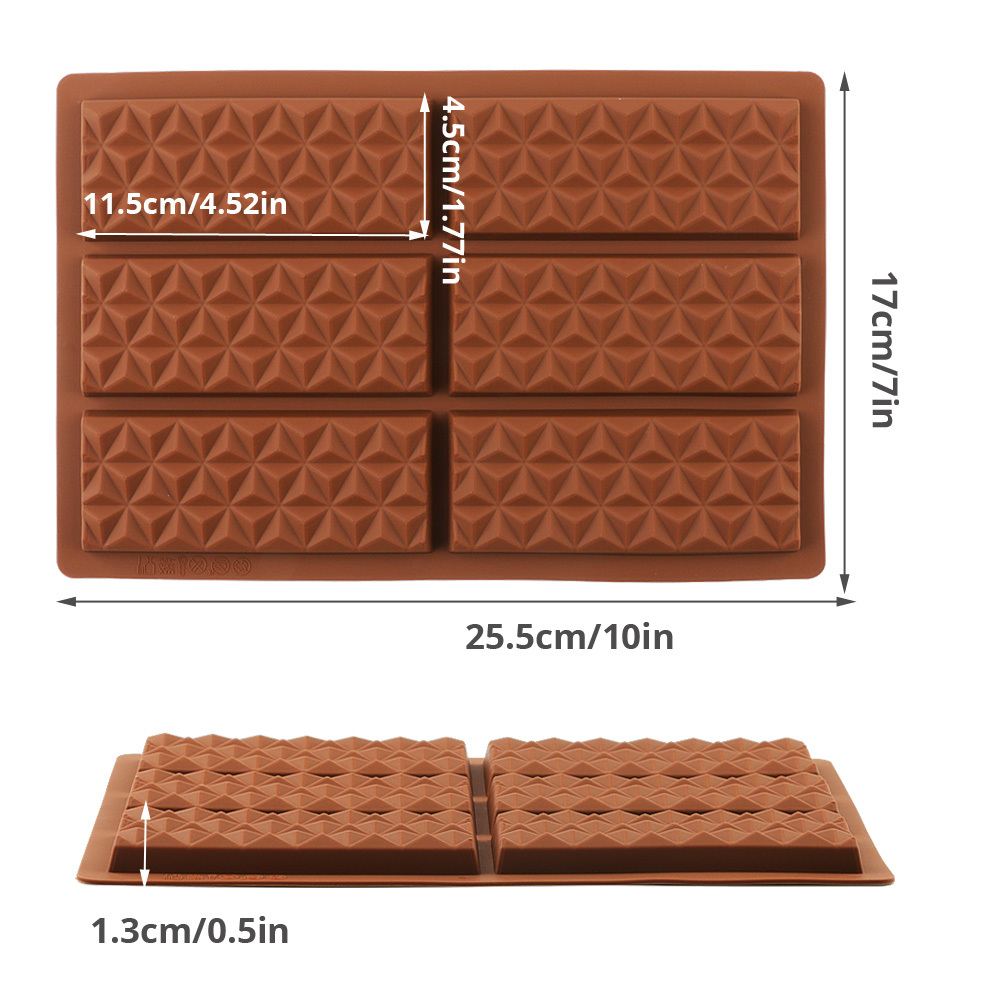 Fimary 2 Pcs Break Apart Chocolate Molds Silicone Deep Candy Bar Silicone  Molds for Baking, Wax Melts Mold Shapes Small
