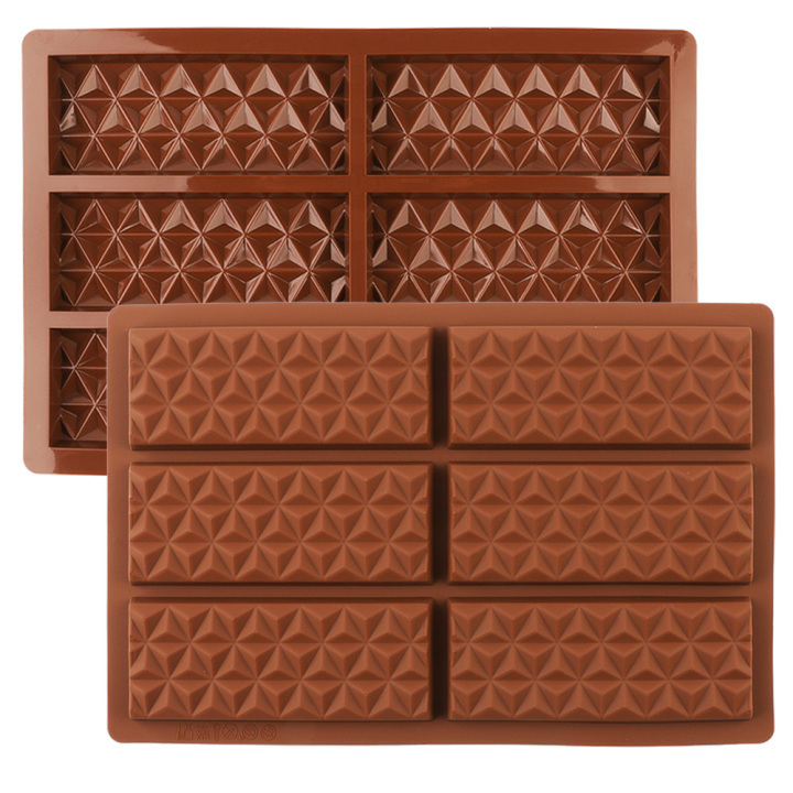 Fimary 4 Pcs Break Apart Candy Molds Silicone Shapes Mini Chocolate Bar  Silicone Molds Set, Small Molds for Wax Melts (A+B)