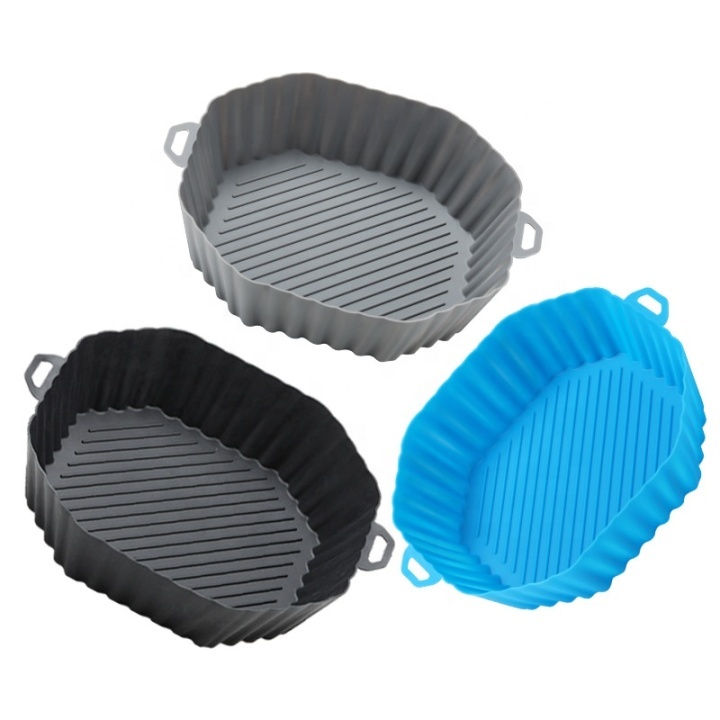 6.3 Inch Reusable Air Fryer Liners Silicone Baking Tray Multi