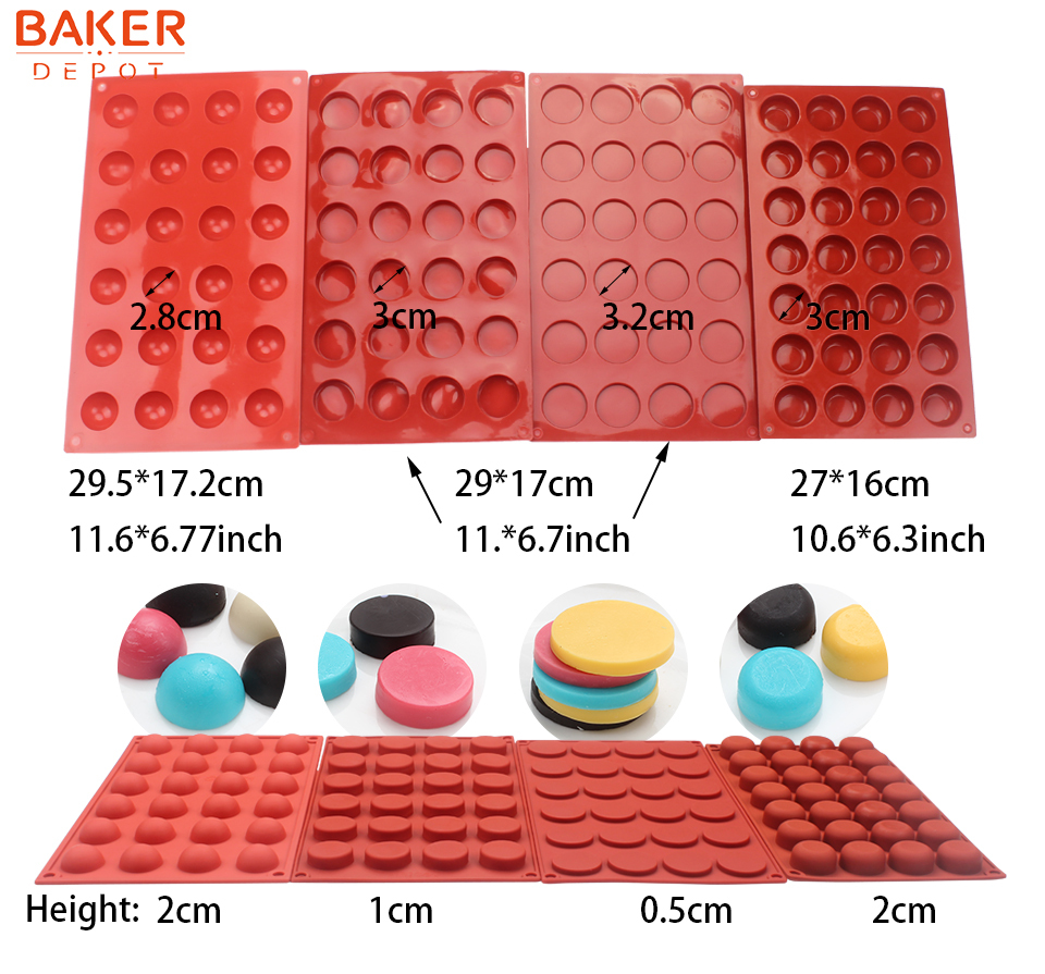 BAKER DEPOT Chocolate mold silicone mold for candy biscuit flower gummy  sugar ice tray cake decoration tool 15 cavity Set of 6