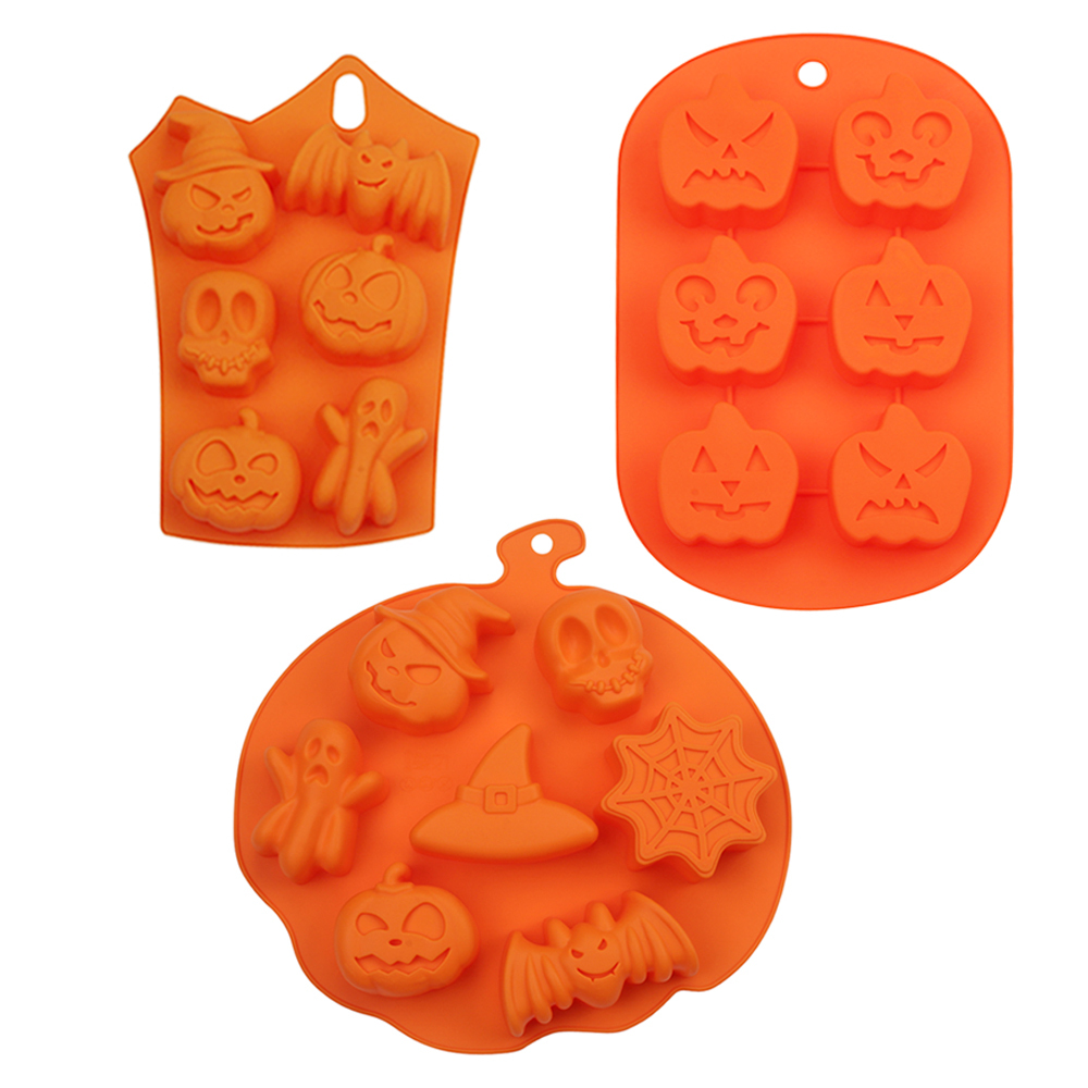 Halloween Silicone Chocolate Candy Mold, Pumpkin Ghost Shape Non