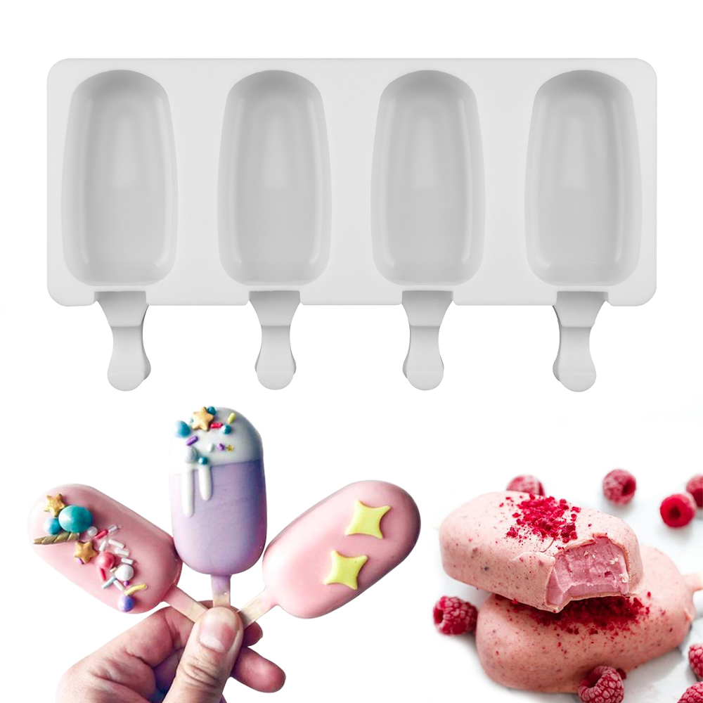 3D DIY Silicone Ice Cream Forms Popsicle Molds DIY Homemade Dessert Freezer  Fruit Juice Ice Pop Cube Maker Mould