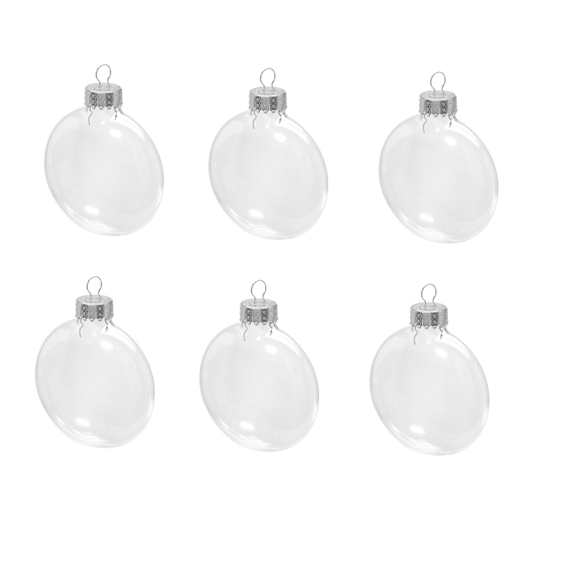 Ornaments 3.15Inch Pack of 6 youseexmas Clear Glass Disc Ornaments DIY